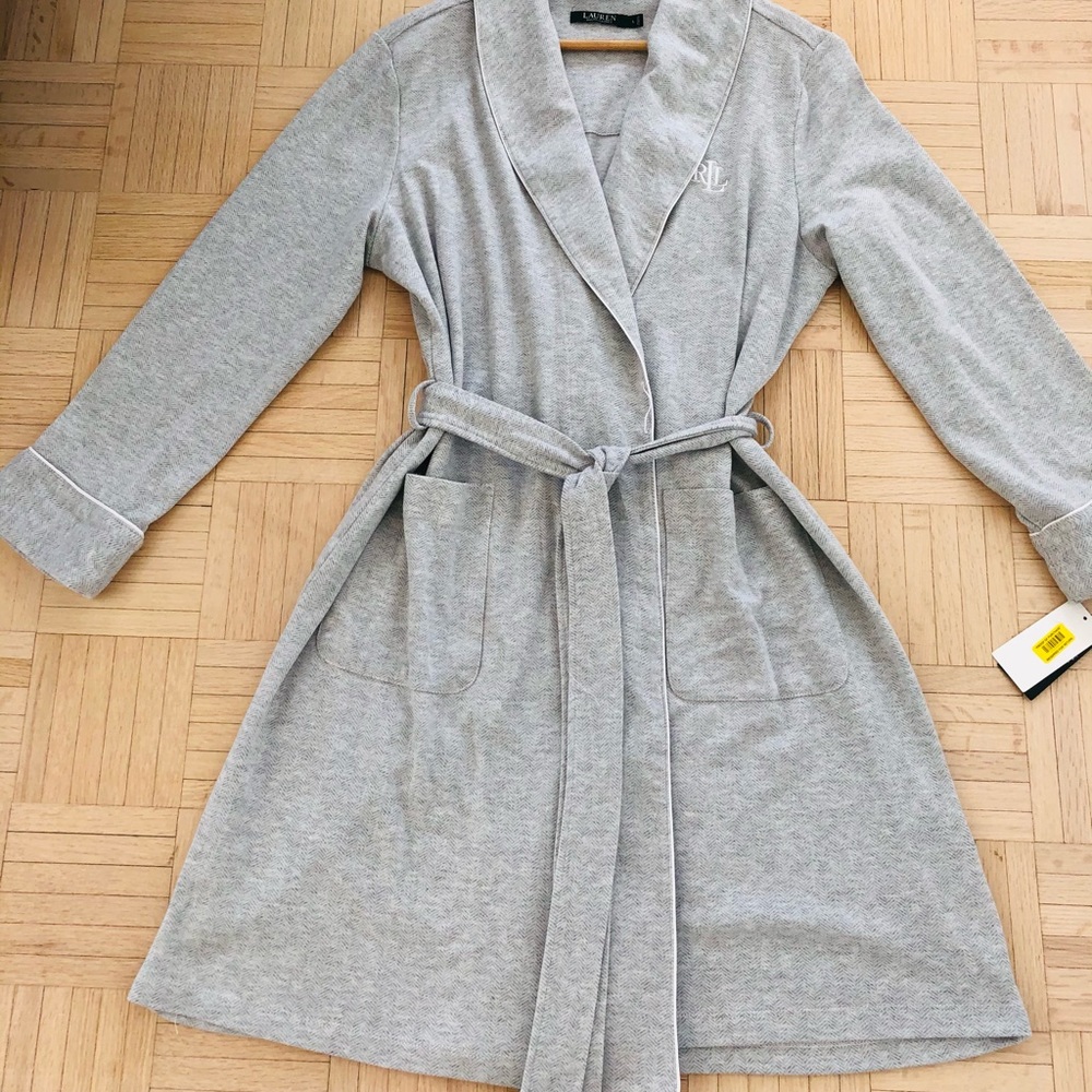 NWT Ralph Lauren soft Gray robe size L